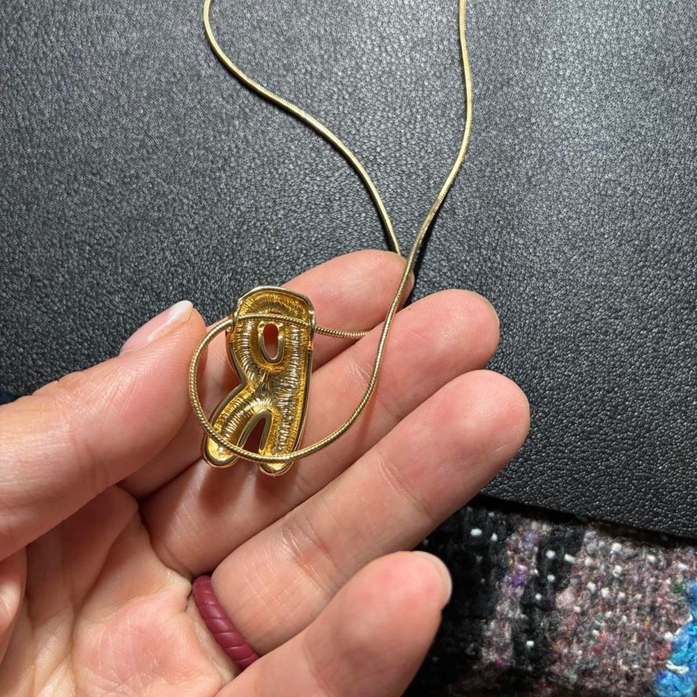 BaubleBar Gold R Necklace - Picture 3 of 3
